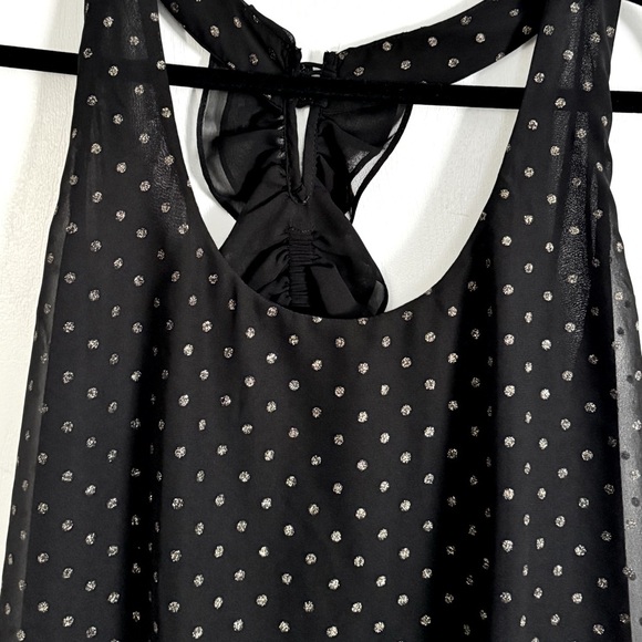 Bisou Bisou black polka dot sleeveless/chiffon tops in excellent condition: (L) - Picture 2 of 7